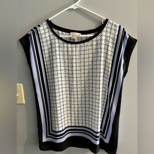 Navy and ivory LOFT shirt.